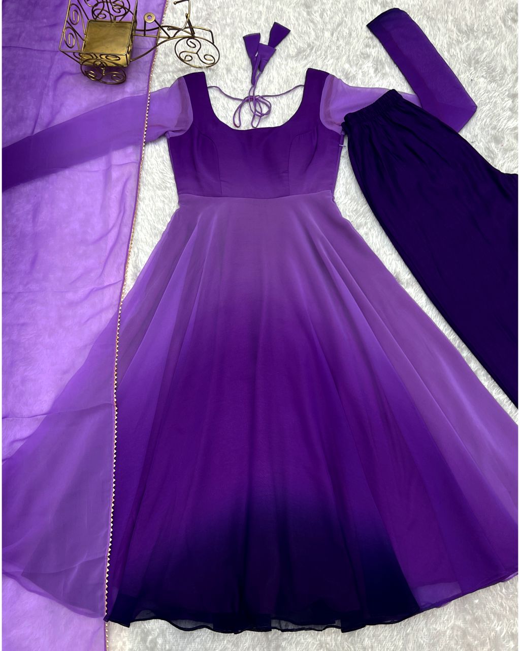 Multi color anarkali