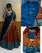 Soft lehenga bronze 002