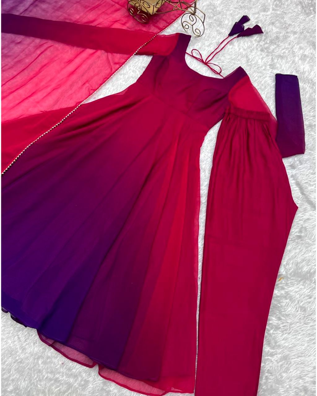 Multi color anarkali