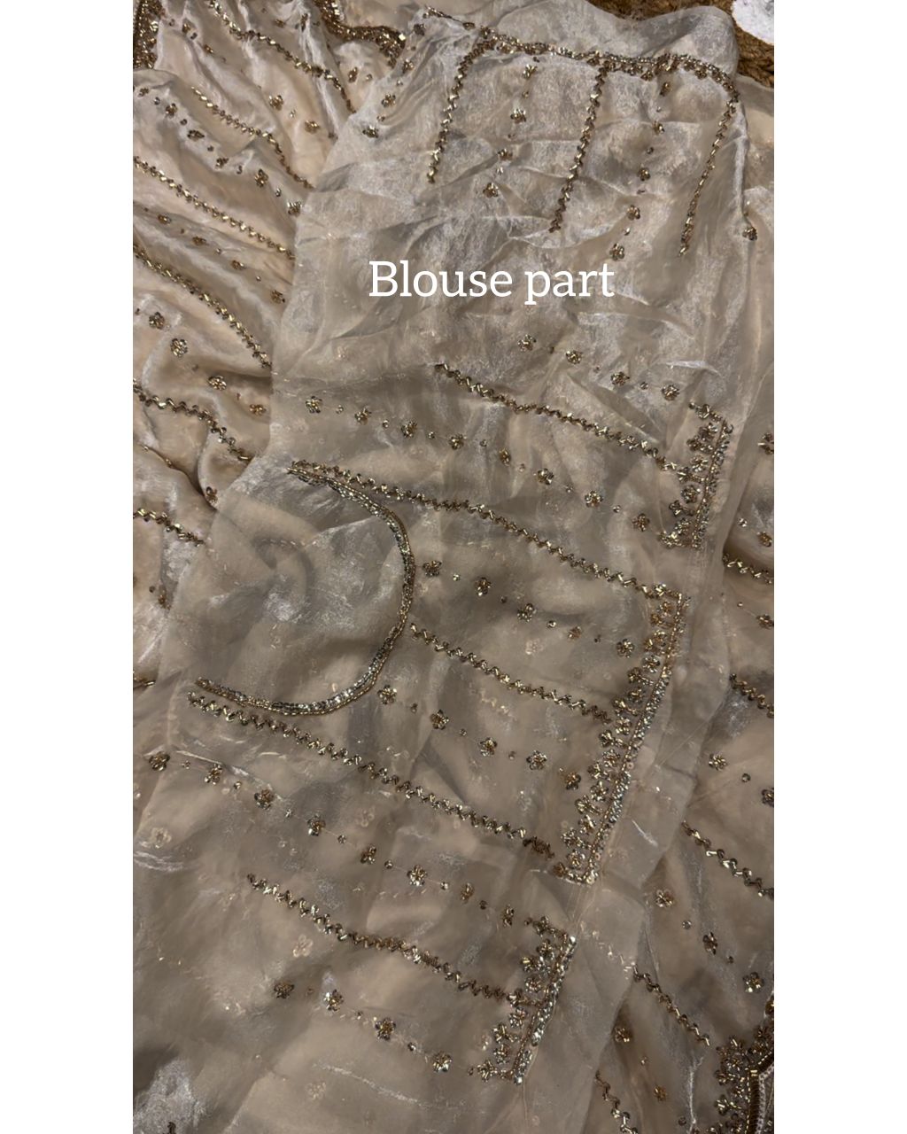 Space beads work saree