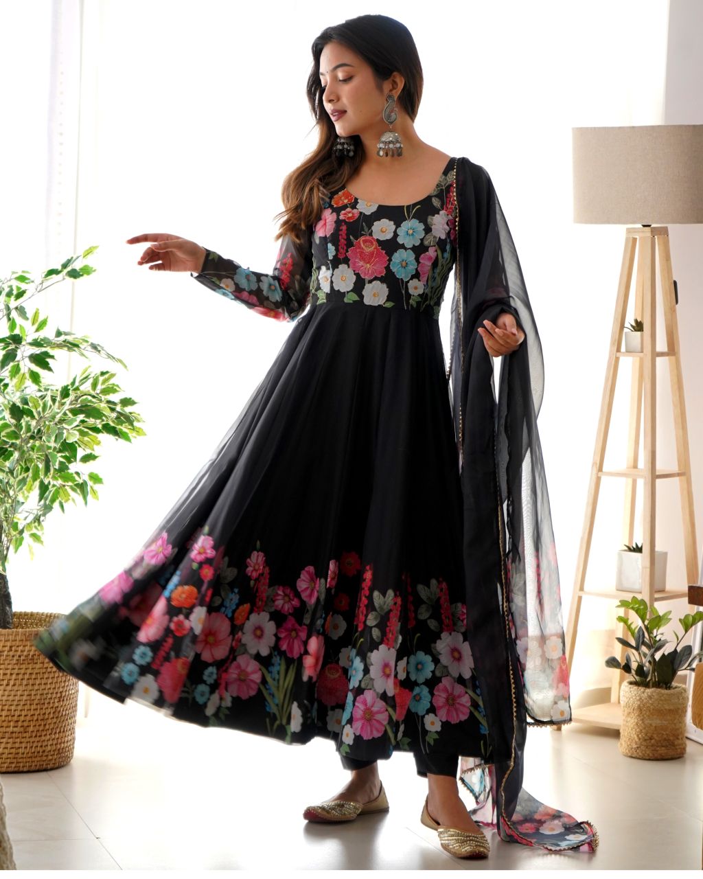 Organza floral gown