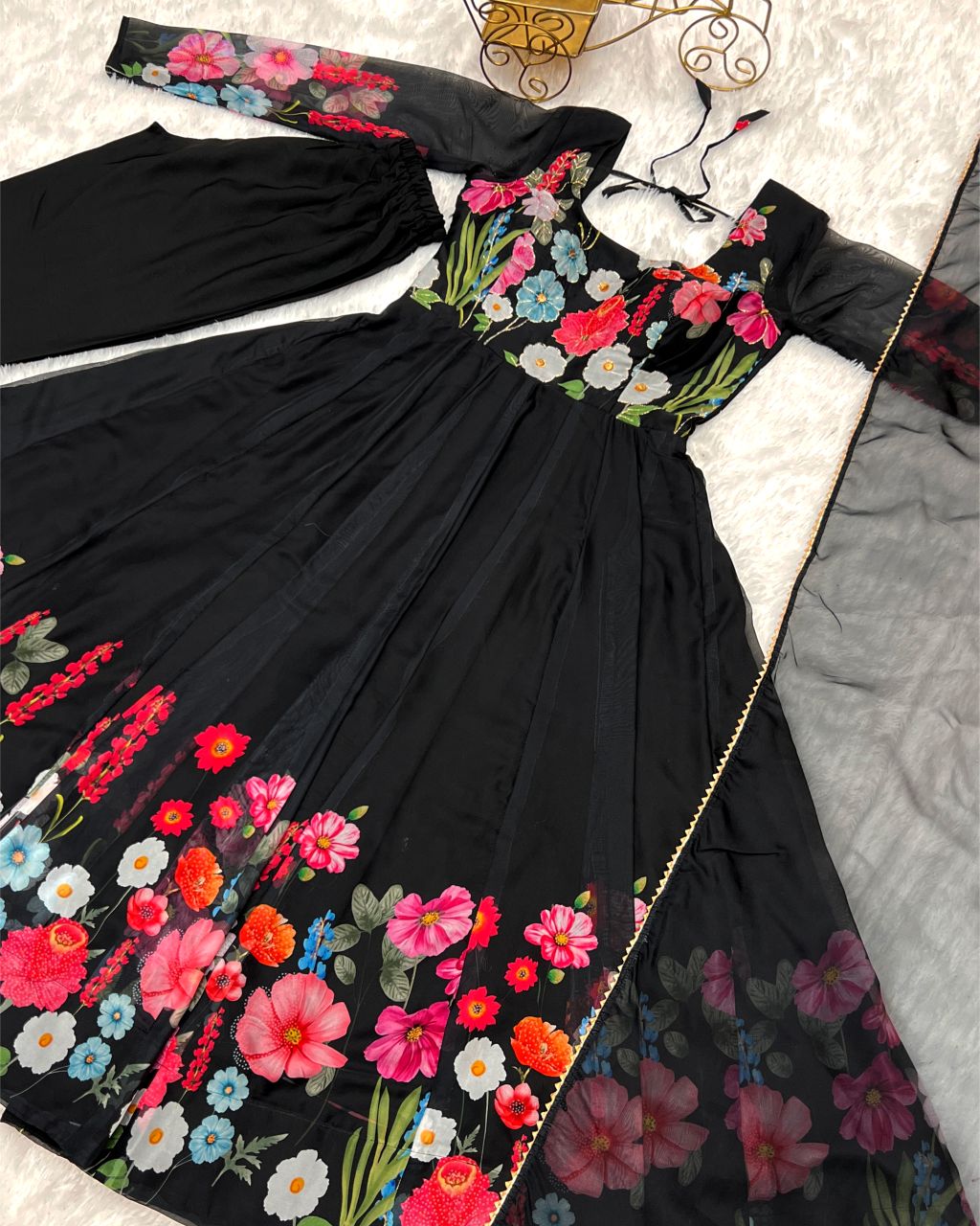 Organza floral gown