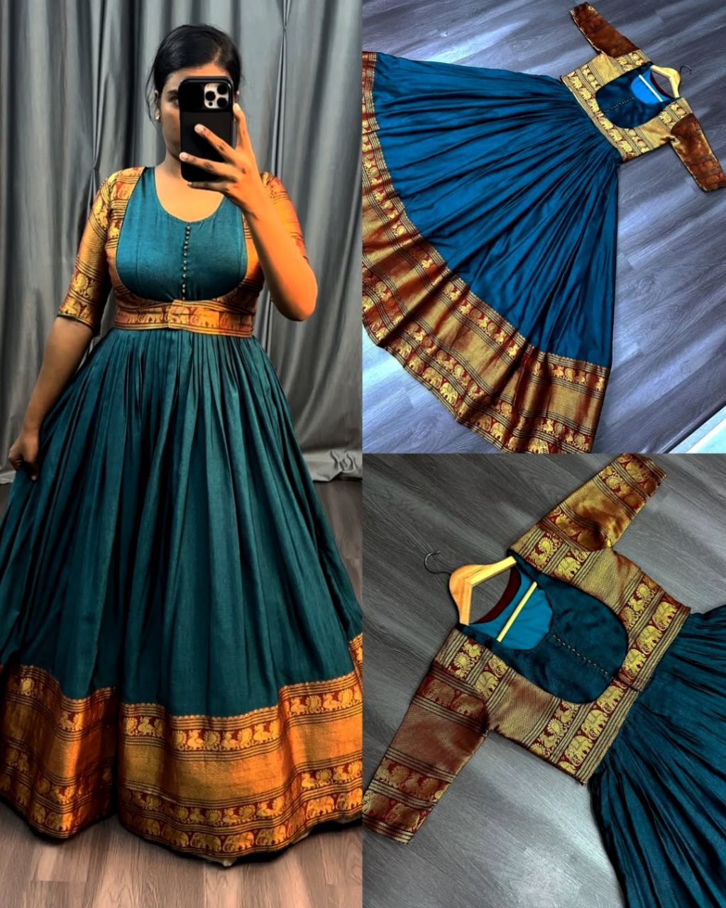 Gown + coat rama color
