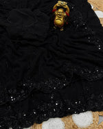 Black beads saree