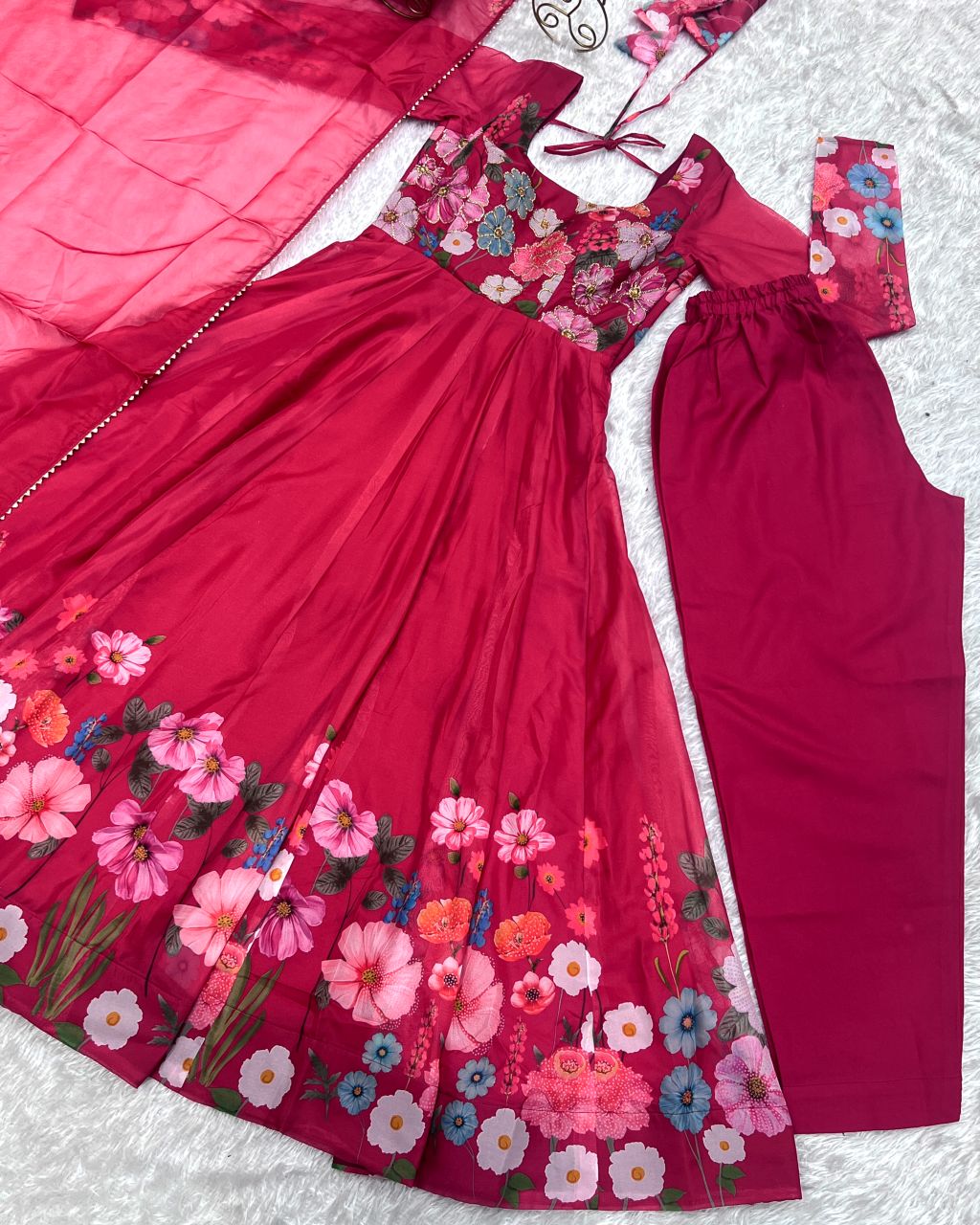Organza floral gown