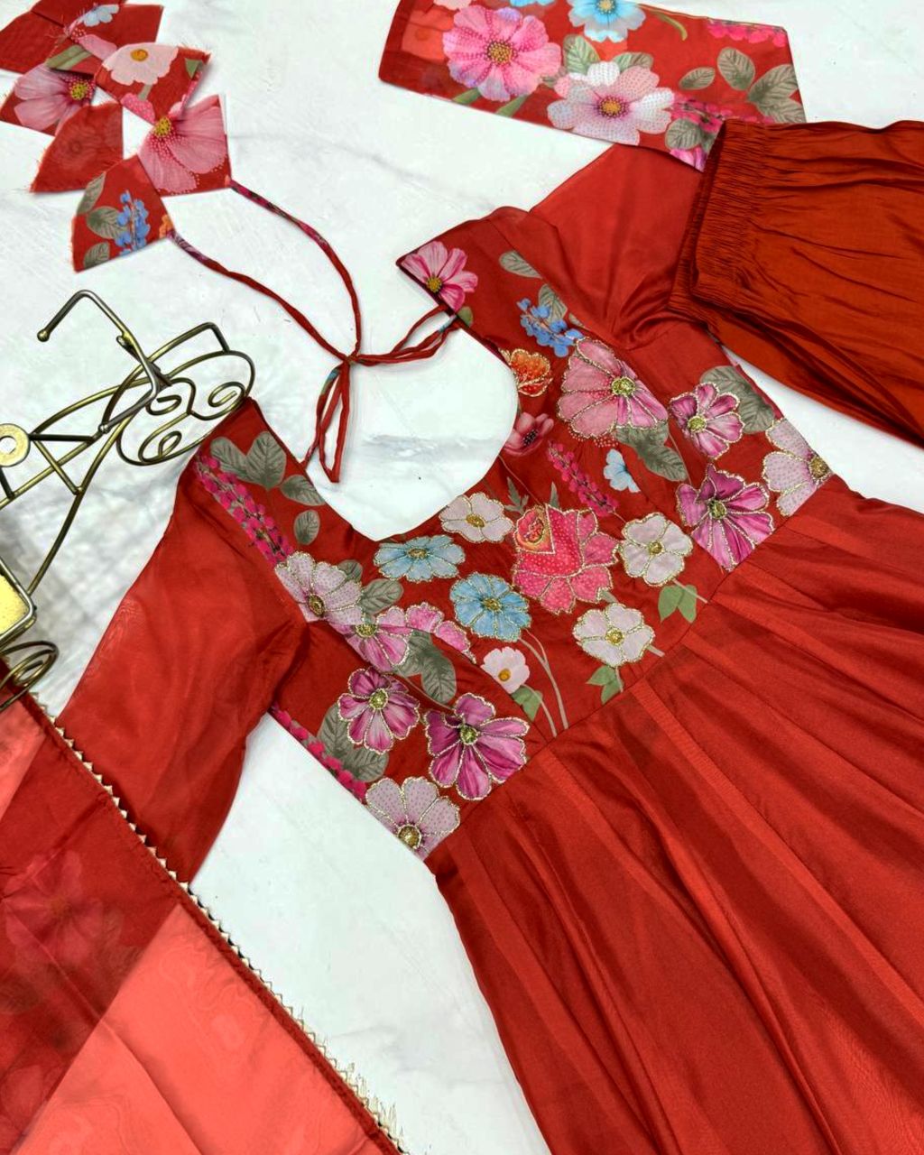 Organza floral gown