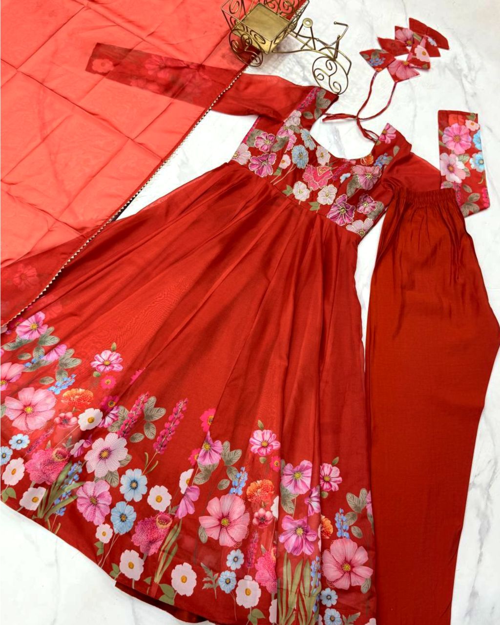 Organza floral gown