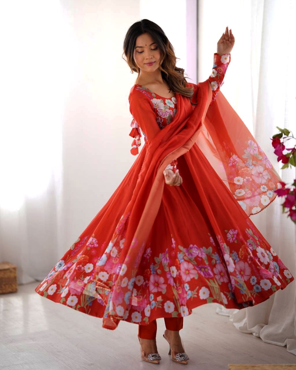 Organza floral gown