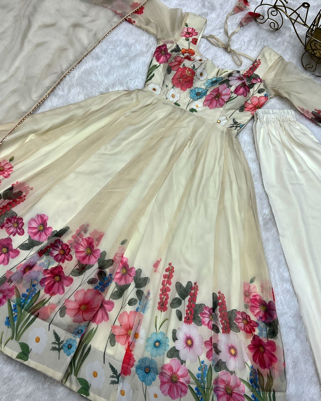 Organza floral gown