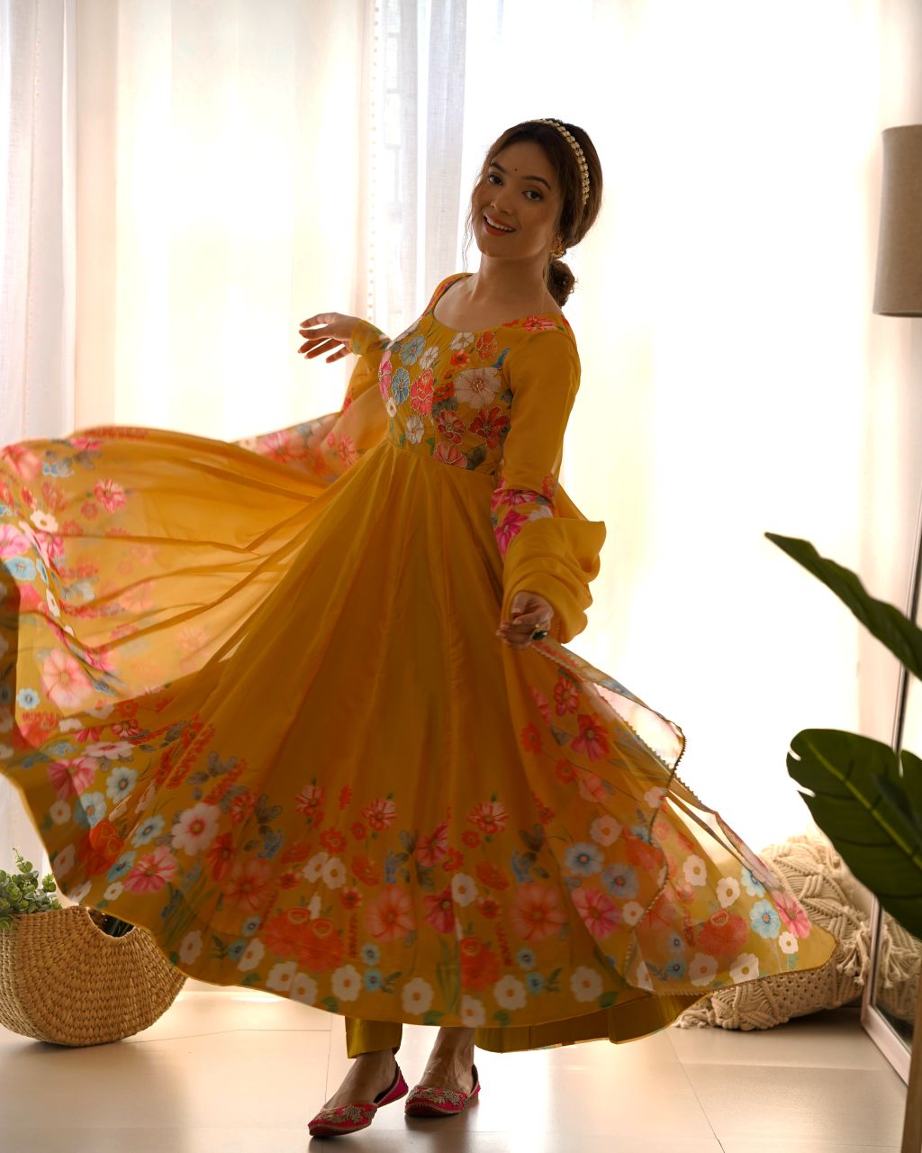 Organza floral gown
