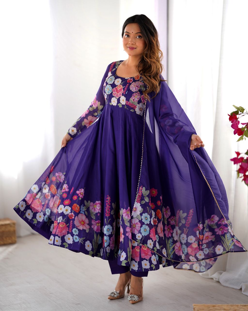 Organza floral gown