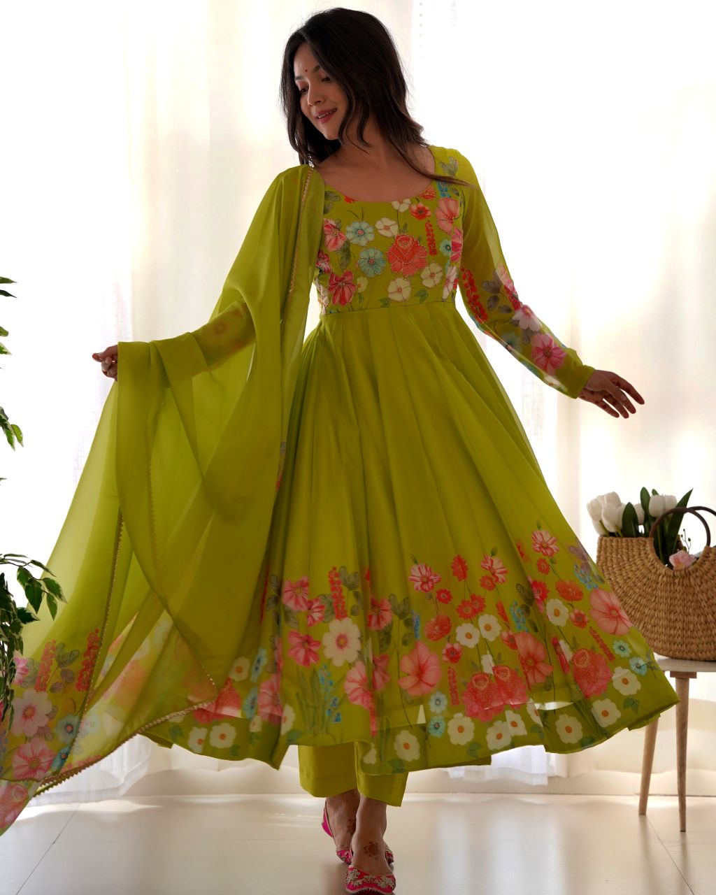Organza floral gown