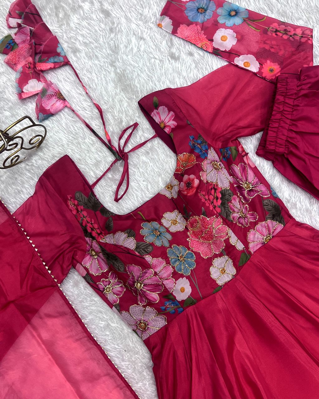 Organza floral gown