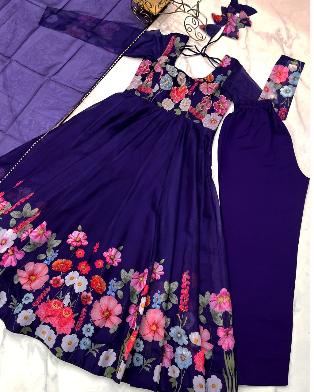 Organza floral gown