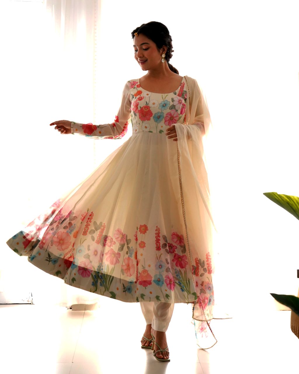 Organza floral gown