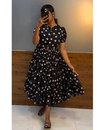 Heart printed midi