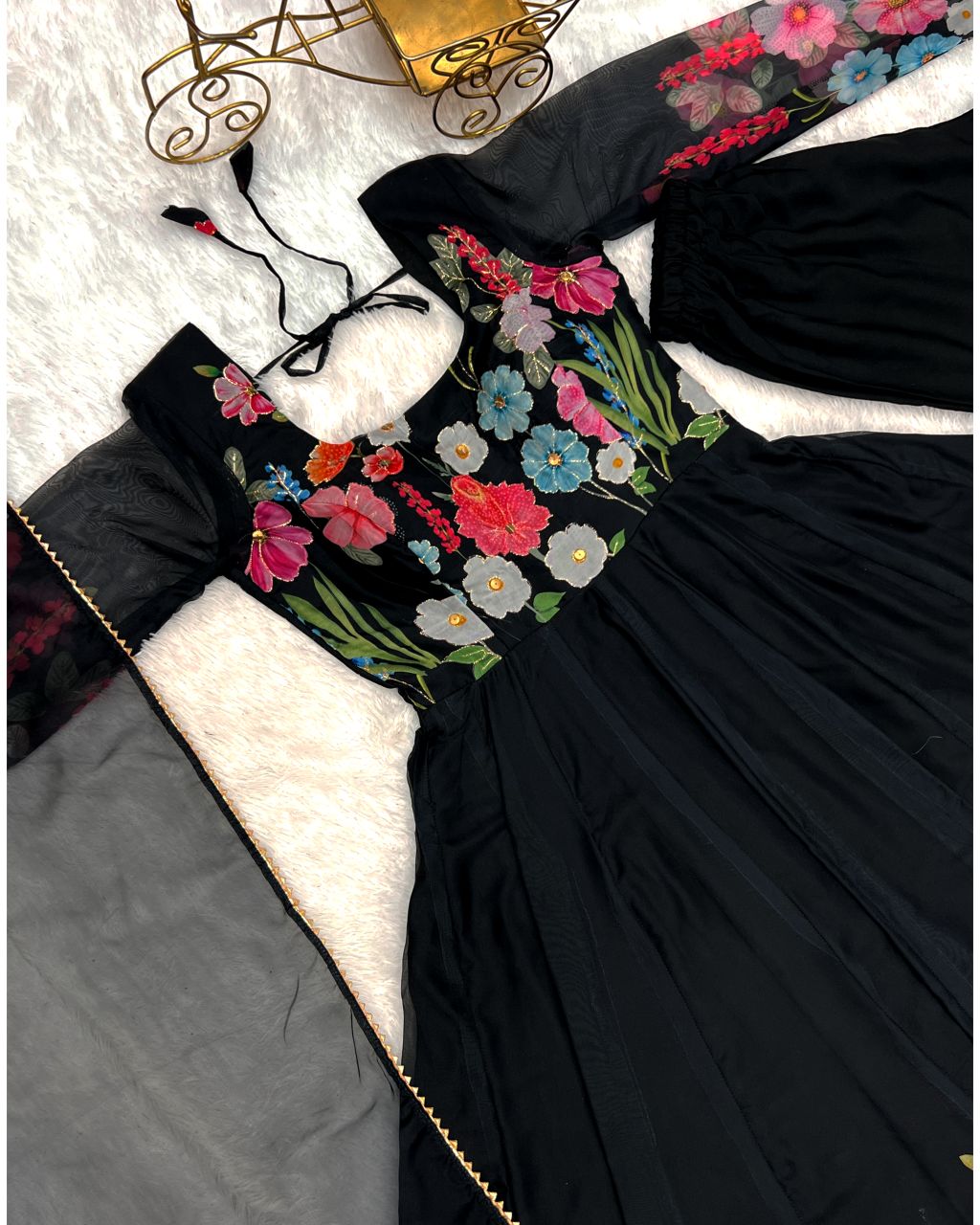 Organza floral gown